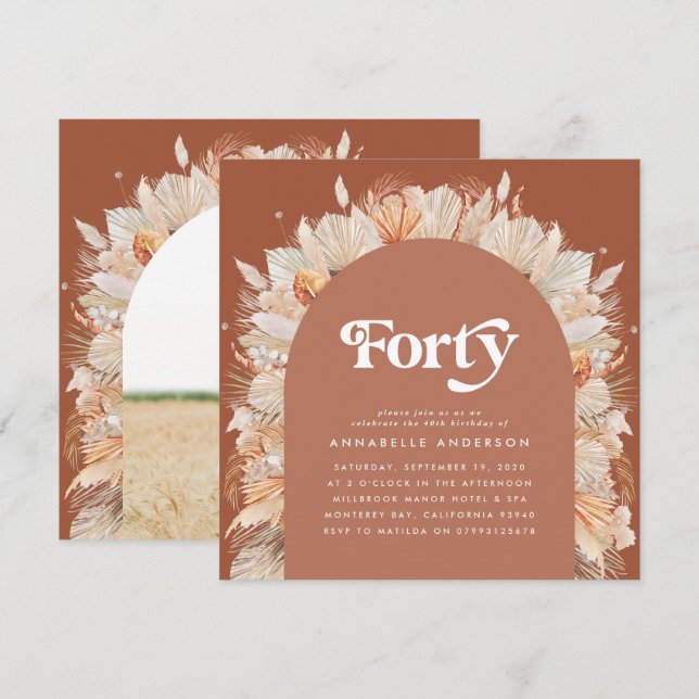 Foto de 40 años de la hierba moderna pampas terrac (Anverso / Reverso)