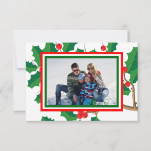 Foto de Acebo - Tarjeta de Navidad 3x5