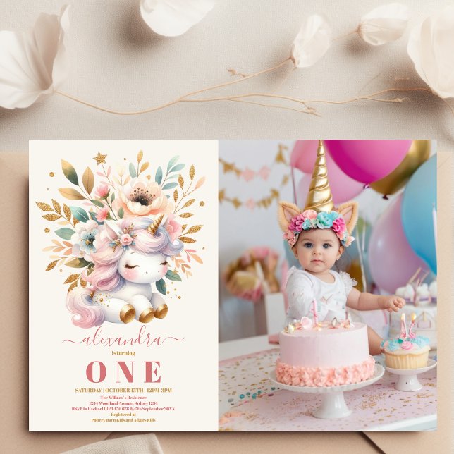 Foto de acuarela Invitación de cumpleaños de Unico (Subido por el creador)