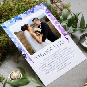 Foto de agradecimiento de boda acuarela floral