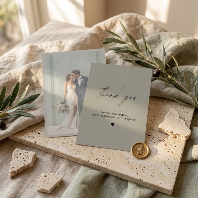 Foto de agradecimiento de boda beige moderna (Subido por el creador)