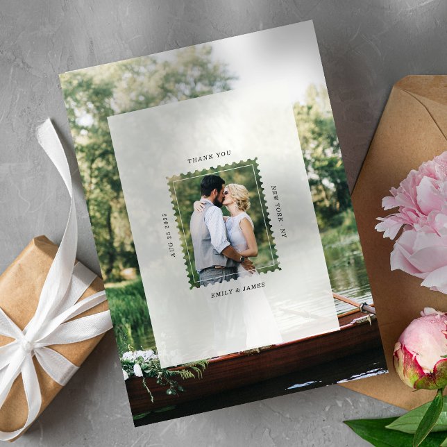Foto de agradecimiento de boda con sello postal mo (Subido por el creador)