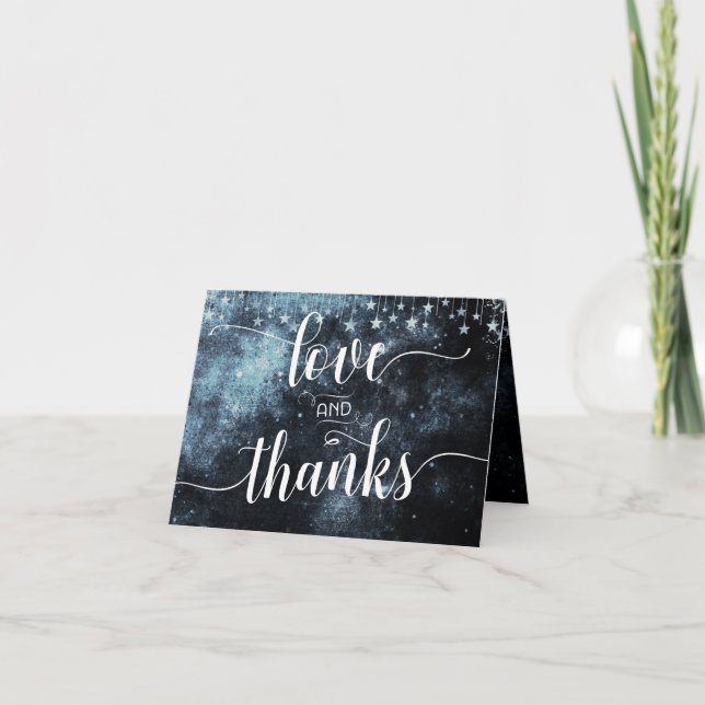 Foto de agradecimiento de boda en acuarela estrell (Anverso)