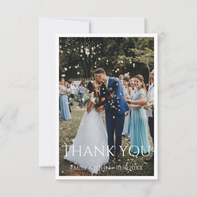 Foto de agradecimiento de boda personalizada (Anverso)