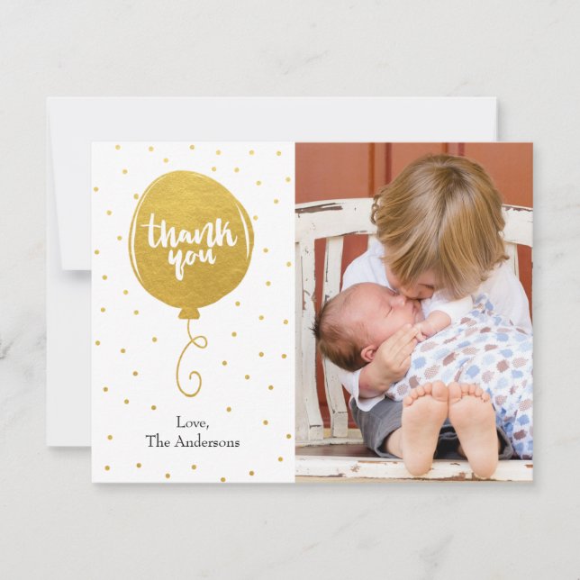 Foto de agradecimiento de globo aerostático dibuja (Anverso)