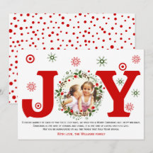 Foto de alegria roja y corona floral de Navidad