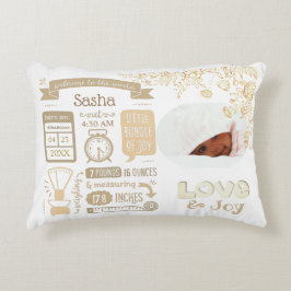 Foto de Almohada de acento de estadísticas de bebé
