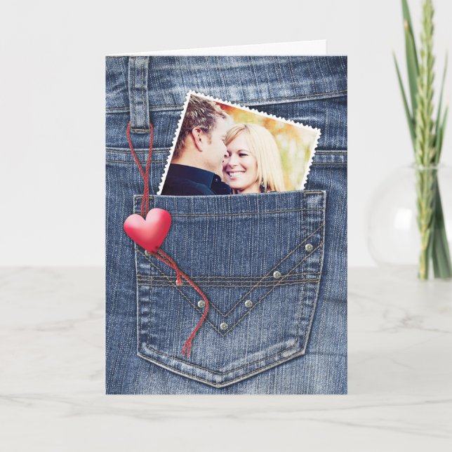 Foto de amor dentro de una tarjeta plegada Pocket  (Anverso)
