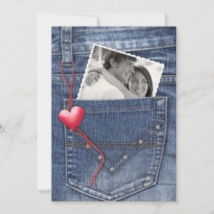 Foto de amor en una tarjeta plana Pocket 3D