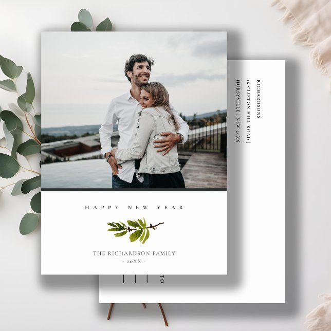 Foto de Año Nuevo Feliz Navidad con rama de pino m (Subido por el creador)