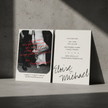 Foto de anuncio de boda con superposición manuscri