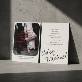 Foto de anuncio de boda con superposición manuscri