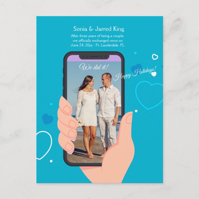 Foto de Anuncio de Boda Tarjeta Postal de Vacacion (Anverso)