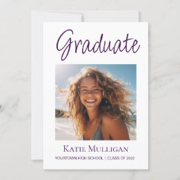Foto de anuncio de graduación con gradiente morado