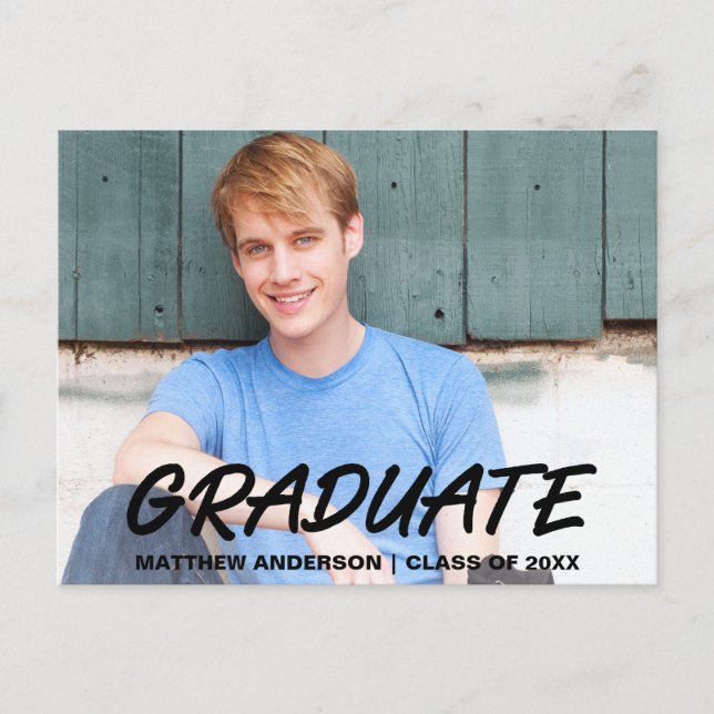 Foto de anuncio de graduación moderno y genial (Anverso)