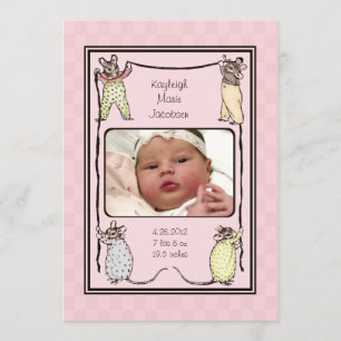 Foto de anuncio de nacimiento de bebé de ratón ven