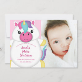 Foto de anuncio de nacimiento de bebé de Unicorn