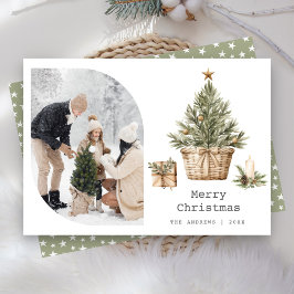 Foto de árbol de Navidad boho escandinavo nórdico
