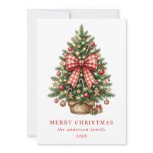 Foto de árbol de Navidad en acuarela con lazo de g