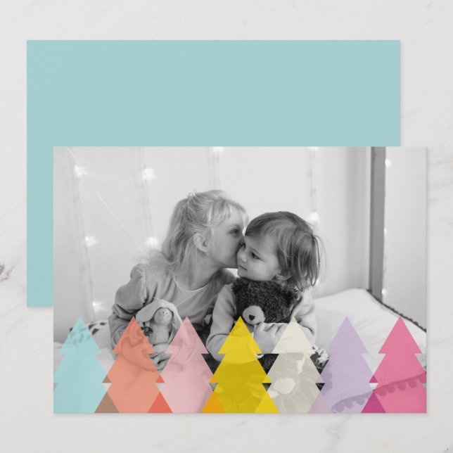 Foto de árboles modernos de Navidad brillantes (Anverso / Reverso)