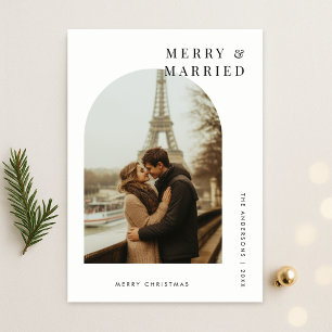Foto de arco Feliz y Casado Navidad Boda Blanco