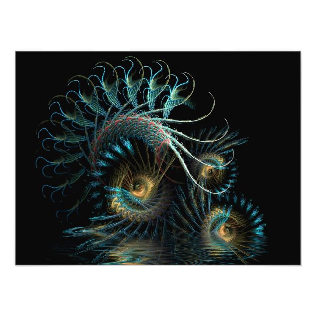 Foto de arte fractal de Swirl Shell Aqua (Frente)