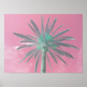 Foto de arte pop del árbol de palmas rosado descar