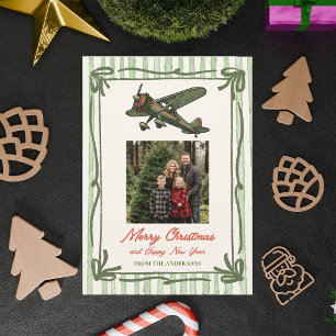 Foto de avión vintage y árbol de Navidad Aviación