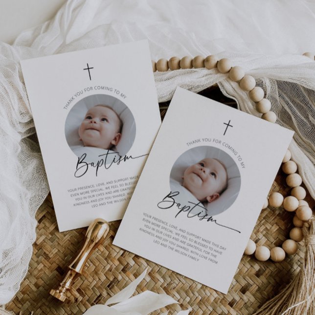 Foto de Bautizo Agradecimiento (Zazzle Baptism Photo Thank You)