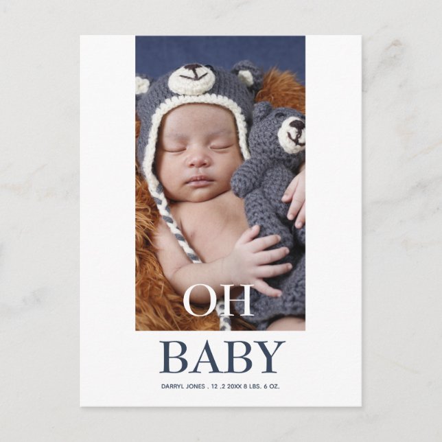 Foto de bebé adorable Anuncio de nacimiento de beb (Anverso)