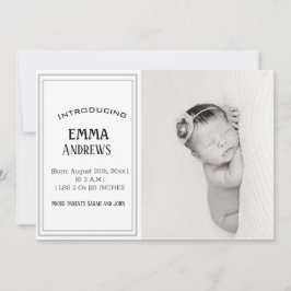 Foto de bebé moderna Gracias Anuncio de nacimiento