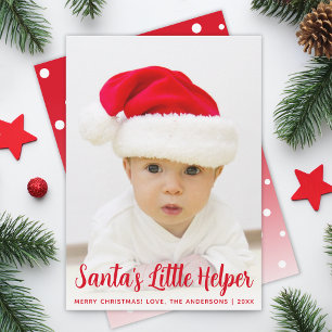 Foto de bebé Santa's Little Helper Rojo Navidad