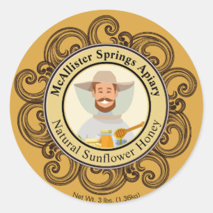 Foto de Beekeeper Oro Honey Jar Pegatina