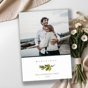 Foto de bendiciones de Navidad con rama de pino mi