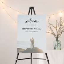 Foto de bienvenida de boda con caligrafía elegante
