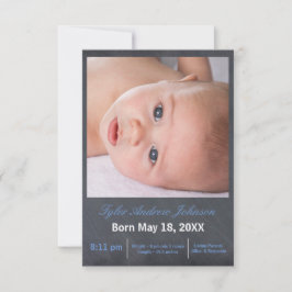 Foto de Blue Chalkboard - Anuncio de nacimiento 3x