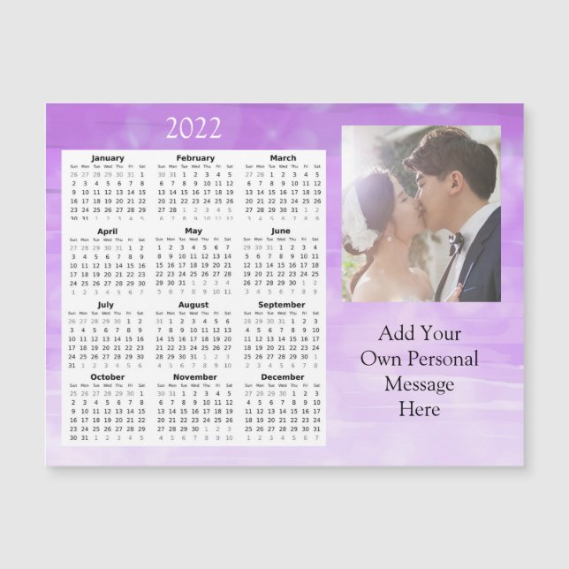 Foto de Boda 2022 Mini Calendario Imán de Invitaci (Anverso)