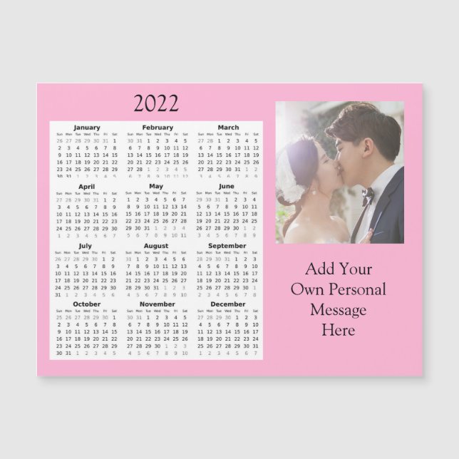 Foto de Boda 2022 Mini Calendario Imán de Invitaci (Anverso)