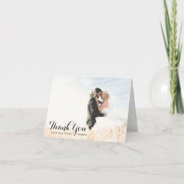 Foto de boda con agradecimiento elegantemente escr
