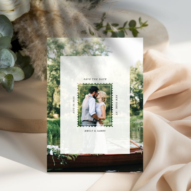 Foto de boda con sello postal moderno (Subido por el creador)