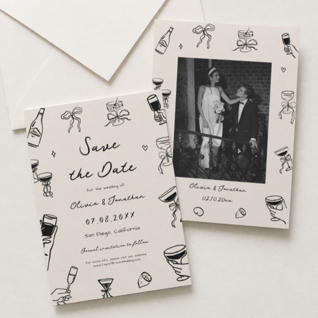 Foto de boda de anuncio de fecha de guardar dibuja (Subido por el creador)