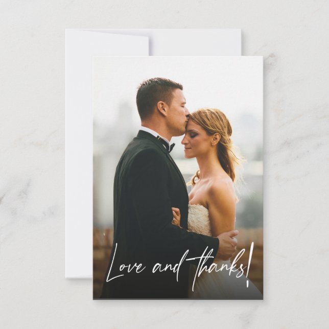 Foto de boda de guiones de amor y agradecimiento (Anverso)