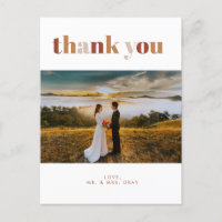 Foto de boda Gracias Tarjeta Post