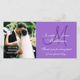 Foto de boda Gracias Tarjetas con Monograma