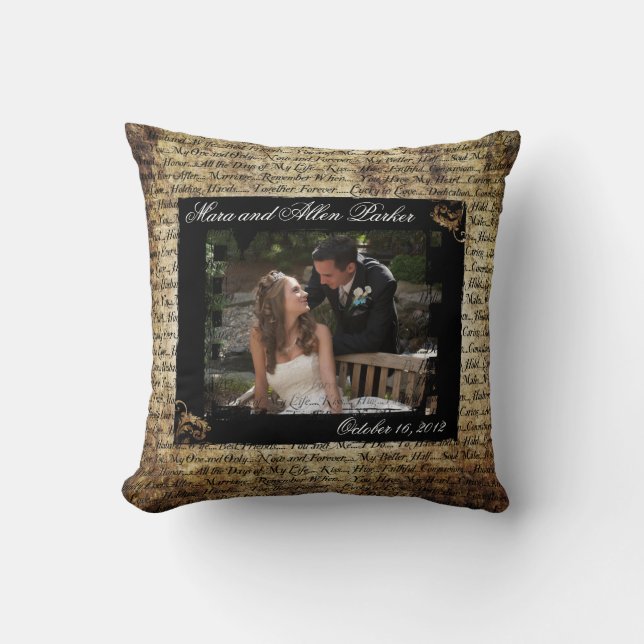 Foto de Boda Grunge con almohada de texto romántic (Anverso)