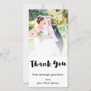 Foto de boda imagen agradecimiento negro grueso