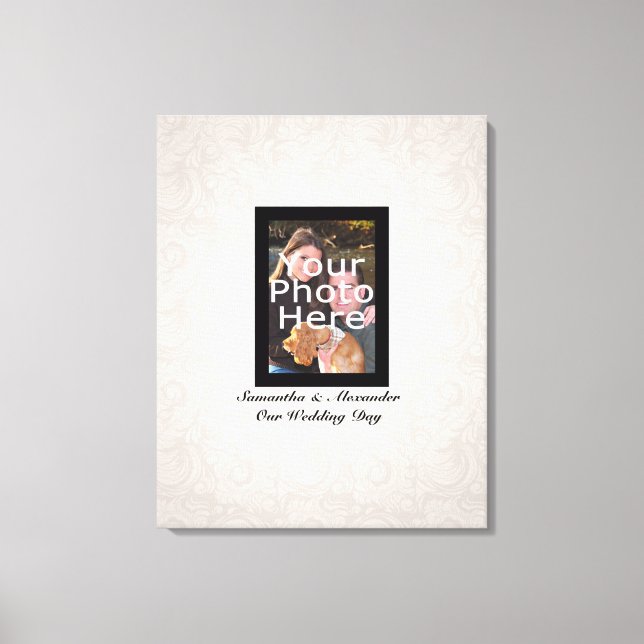Foto de boda ~ Imprimir lienzo de firma de invitad (Anverso)