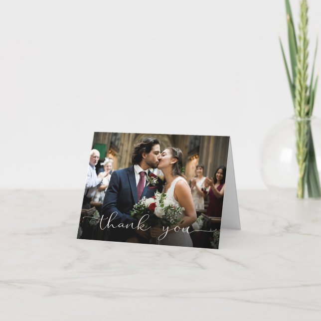 Foto de boda personalizada Gracias con plantilla d (Anverso)