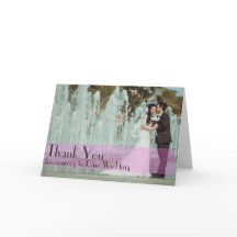 Foto de boda personalizada, gracias tarjeta rosa