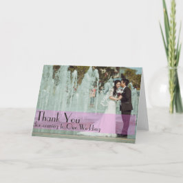 Foto de boda personalizada, gracias tarjeta rosa